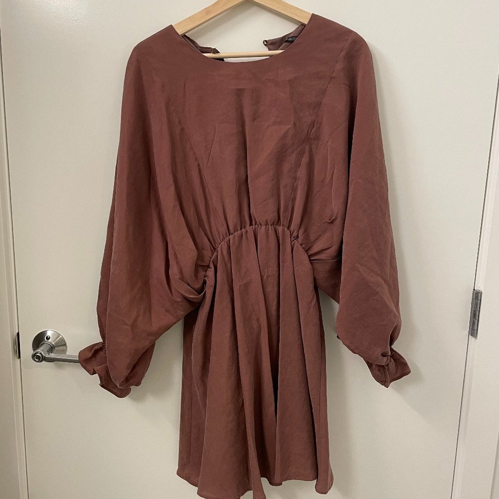 Zara Purple 3/4 Sleeve Mini Dress